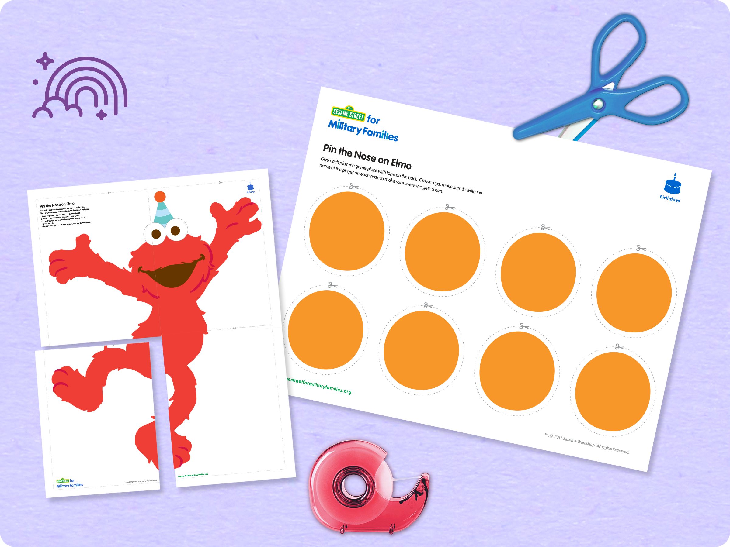 Pin the nose on Elmo printable