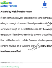 link to download the PDF: A Birthday Wish from Far Away