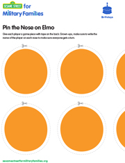 link to download the PDF: Pin the Nose on Elmo