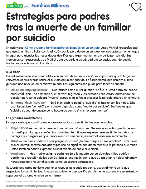 link to download the PDF: Estrategias para padres tras la muerte de un familiar por suicidio