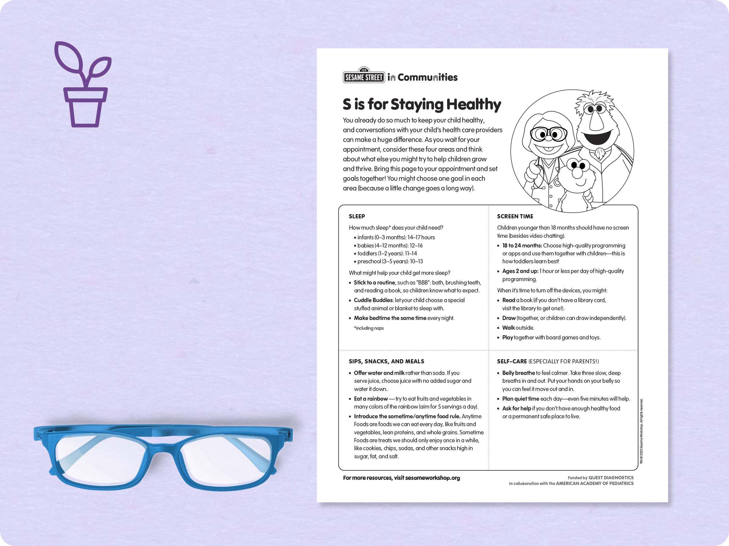 S is for Staying Healthy printable