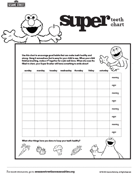 link to download the PDF: Tooth-Brushing Chart