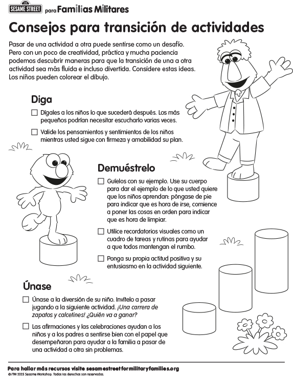 link to download the PDF: Consejos acerca de transiciones para padres y cuidadores